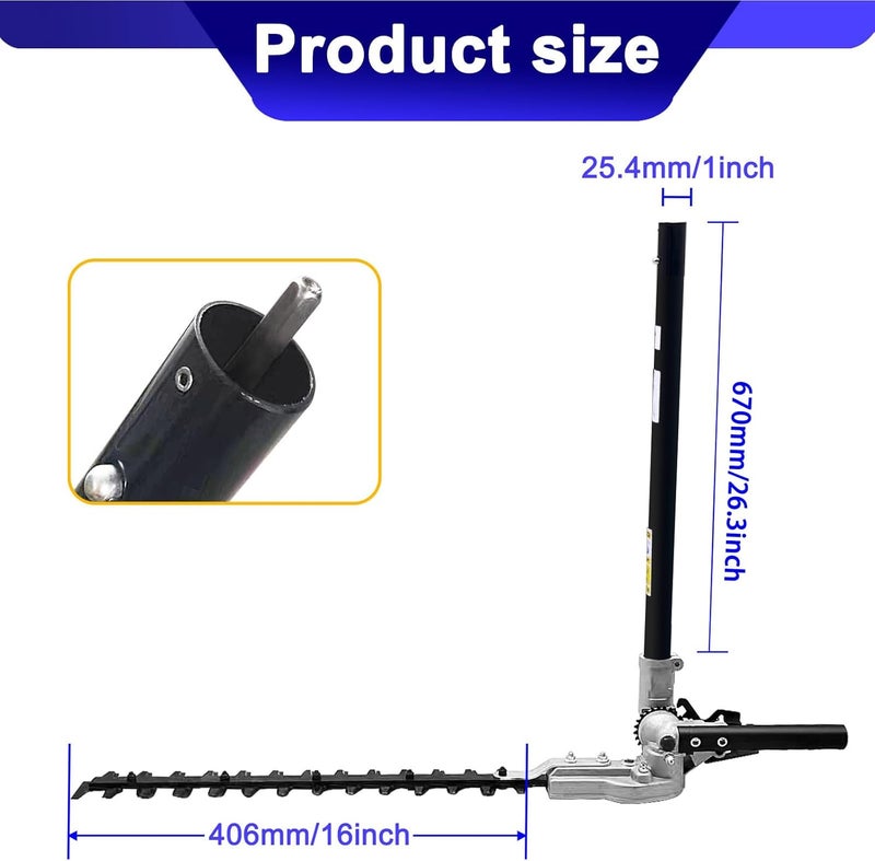 Kerlista Replacementparts Long Pole Hedge Trimmer Straight Shaft Attachment Compatible with Attachment Capable String Trimmers Polesaws and Powerheads (Black) - Image 2